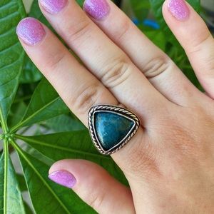 Neon Apatite + Sterling Silver Custom Ring